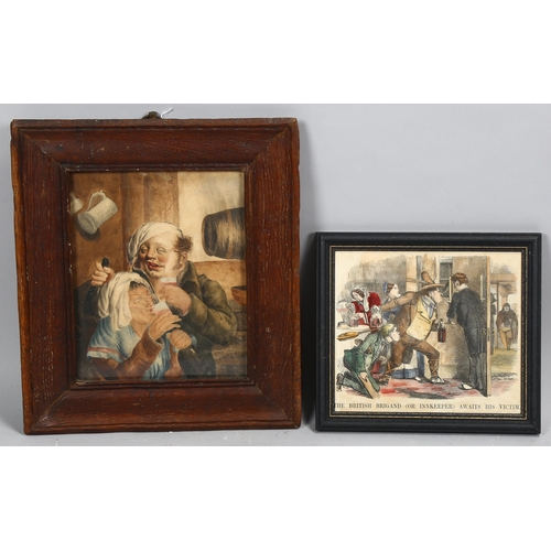 775 - 19th century British School, study of drinkers, watercolour, 24cm x 19cm, together with a similar pr... 