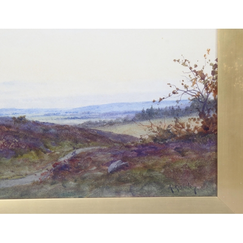 777 - Albert Kinsley (1852 - 1945), Surrey views, pair of watercolours, signed, 25cm x 37cm, framed