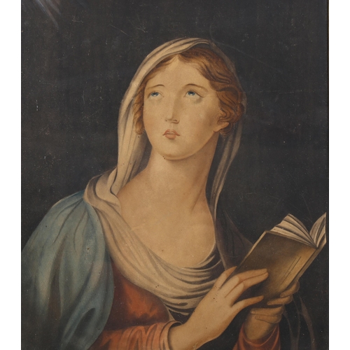 778 - 19th century British School, study of the Virgin Mary, watercolour, unsigned, 42cm x 33cm, framed