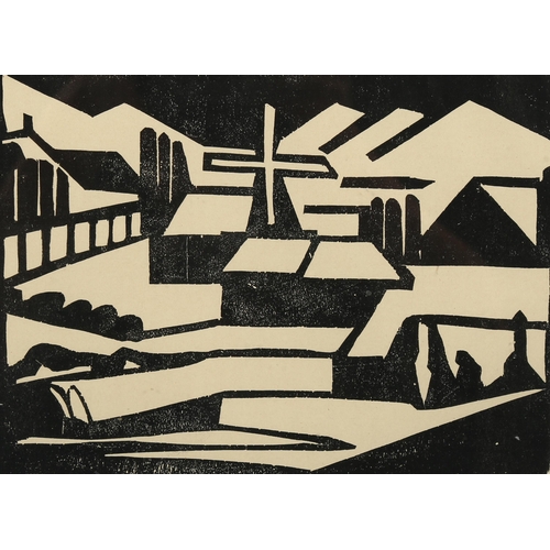 786 - Jacoba Van Heemskerck, Muhle, woodcut from a suite of 7 for Sturm Bilderbuch VII 1924, image 15cm x ... 