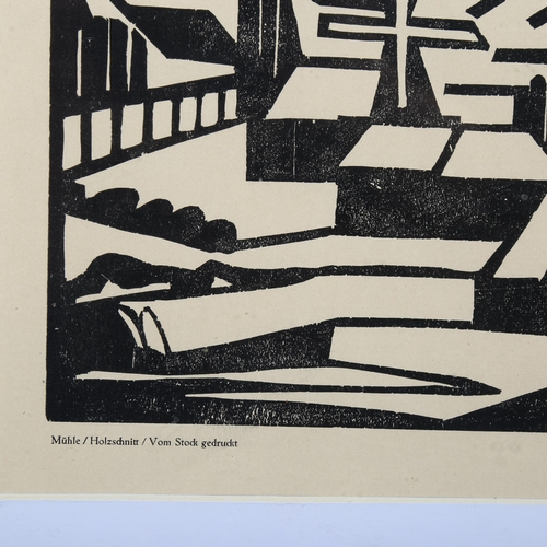 786 - Jacoba Van Heemskerck, Muhle, woodcut from a suite of 7 for Sturm Bilderbuch VII 1924, image 15cm x ... 