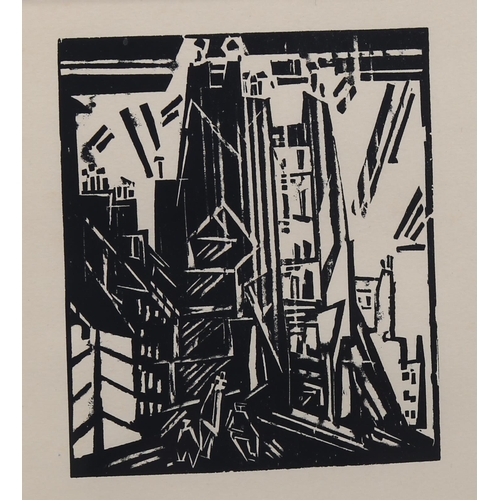 789 - Lyonel Feininger, (1877 - 1956), Rue St Jacques Paris 1919, woodcut print, Prasse W4611, image 13cm ... 