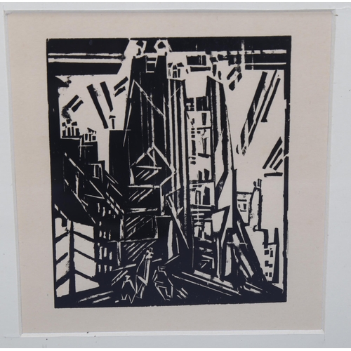 789 - Lyonel Feininger, (1877 - 1956), Rue St Jacques Paris 1919, woodcut print, Prasse W4611, image 13cm ... 