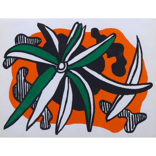 798 - Fernand Leger, abstract, lithograph for Homage Leger 1971 XXe Siecle, 23cm x 30cm, framed