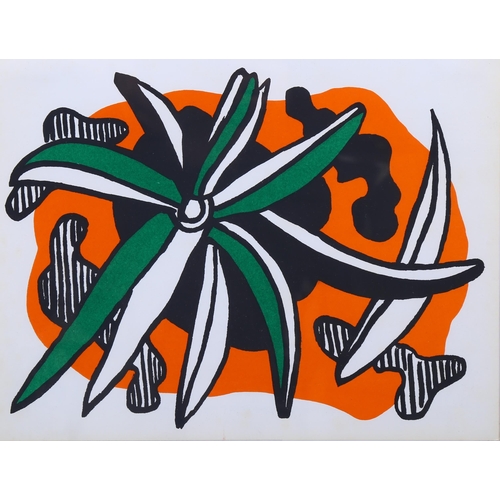 798 - Fernand Leger, abstract, lithograph for Homage Leger 1971 XXe Siecle, 23cm x 30cm, framed