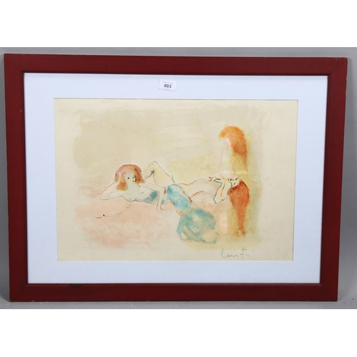 803 - Leonor Fini, figures, lithograph, from All Prints deluxe edition, signed in pencil, 37cm x 55cm, fra... 