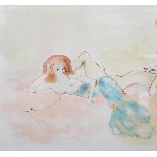 803 - Leonor Fini, figures, lithograph, from All Prints deluxe edition, signed in pencil, 37cm x 55cm, fra... 