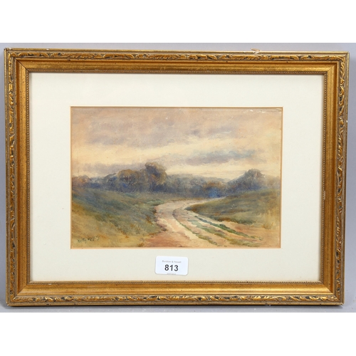 813 - Hetty Rogers, rural landscape, watercolour, signed, 17cm x 25cm, framed