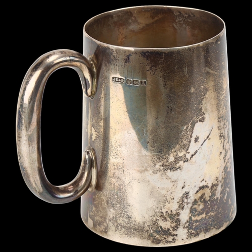 1437 - A George VI silver half pint mug, James Dixon & Sons, Sheffield 1943, plain tapered cylindrical form... 