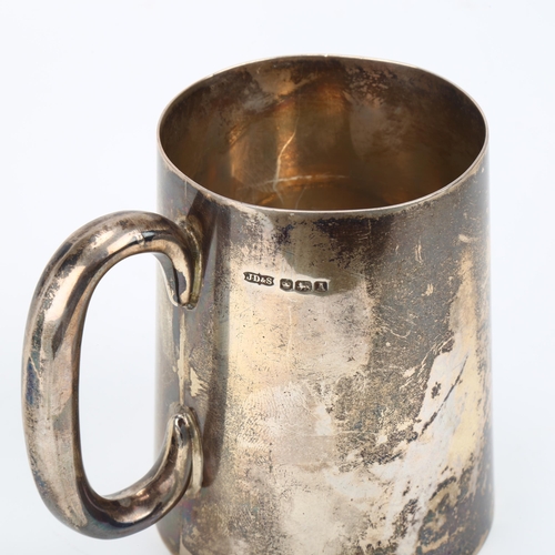 1437 - A George VI silver half pint mug, James Dixon & Sons, Sheffield 1943, plain tapered cylindrical form... 