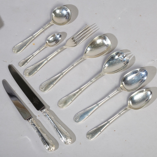 1504 - MAPPIN & WEBB - an Elizabeth II silver Louis XVI pattern canteen of cutlery for eight people, Sheffi... 