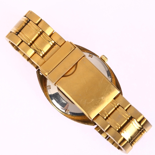 1013 - ETERNA - a gold plated stainless steel Eterna-Matic 1000 automatic bracelet watch, champagne dial wi... 