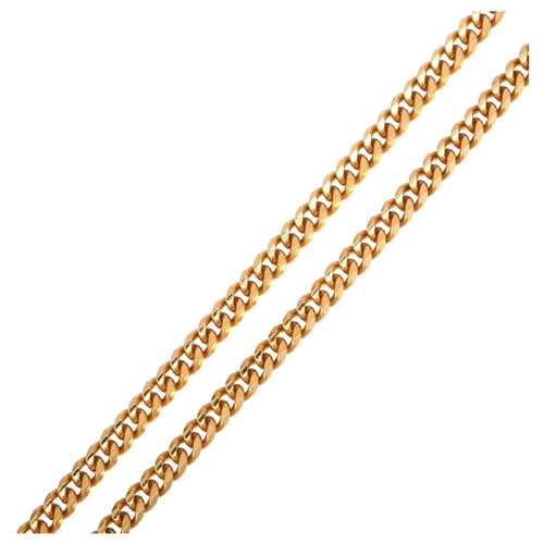 1146 - An 18ct gold flat curb link chain necklace, length 50cm, 32.2g