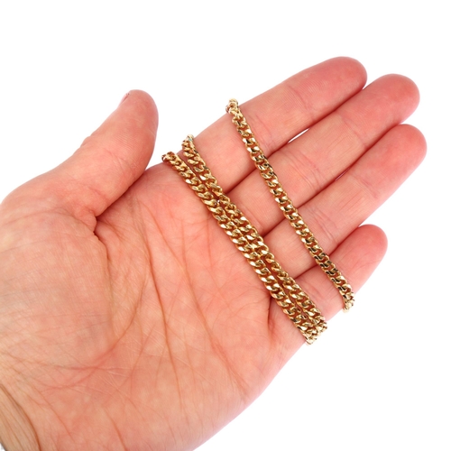 1146 - An 18ct gold flat curb link chain necklace, length 50cm, 32.2g