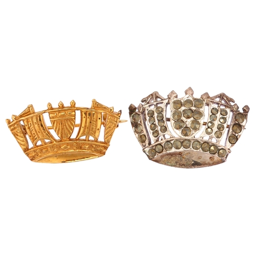 1147 - A modern 9ct gold Royal Navy Naval Crown sweetheart brooch, maker S&Co, Birmingham 2008, brooch widt... 