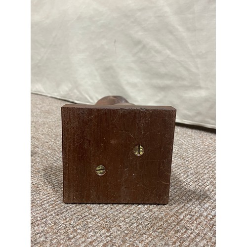 434 - A mid 20th century abstract carved teak sculpture, no makers marks, height 44.5cm