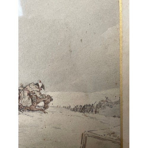 809 - John Augustus Atkinson (1775 - 1830), watercolour over a printed base, retreat of the French Grand A... 