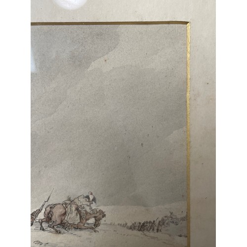 809 - John Augustus Atkinson (1775 - 1830), watercolour over a printed base, retreat of the French Grand A... 