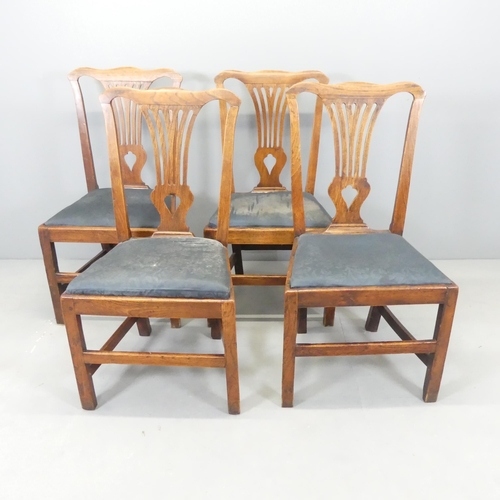 2565 - A set of four antique mahogany Chippendale style dining chairs, with drop in seats.