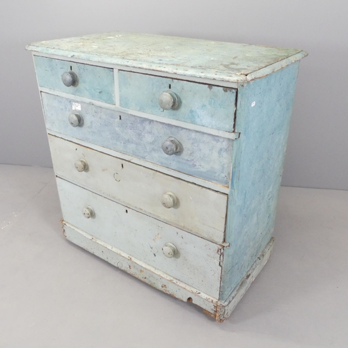 2583 - A painted Victorian chest of two short and three long drawers. 103x105x57cm. A/F.