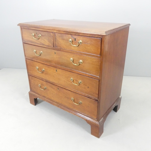 2588 - A Georgian mahogany chest of two short and three long drawers. 94x95x53cm.