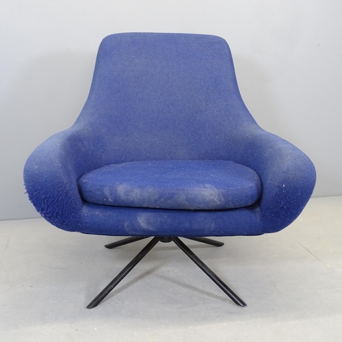 2628 - WITHDRAWN - SUSANNE GRONLUND - a SoftLine Noomi blue swivel lounge chair. With sewn maker's label.