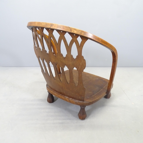 2643 - An Art Deco bentwood low chair, a pair of mid-century teak dining chairs, a set of four mahogany din... 