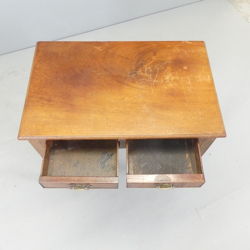 2594 - An antique mahogany side table, with two frieze drawers. 71x72x44cm. A/F.