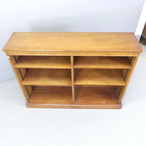 2601 - A 19th century style side-by-side open bookcase, with four adjustable shelves. 121x93x30cm.