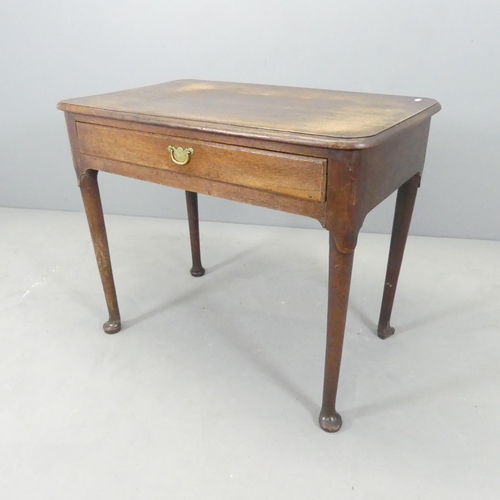 2623 - A 19th century oak side table, with single frieze drawer and raised on tapered legs with pad feet. 9... 