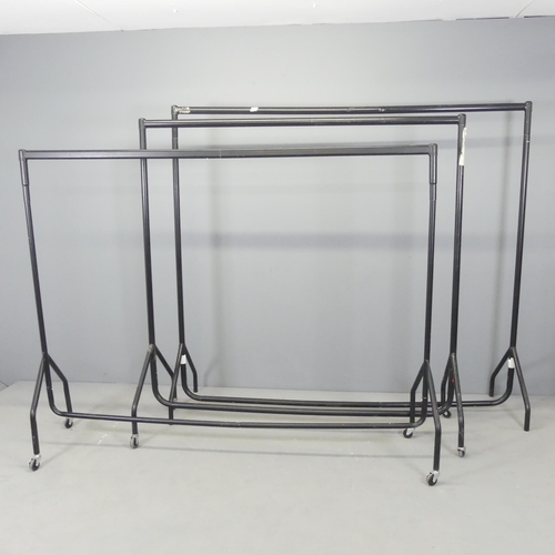 2639 - Three similar shop display clothes rails. Tallest 183x165x50cm.