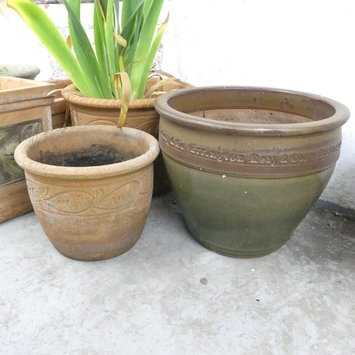 2668 - Six various garden pots. Largest 36x30cm