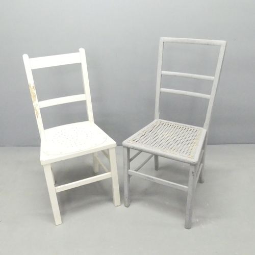 2719 - Two similar painted chairs, one with cane seat.