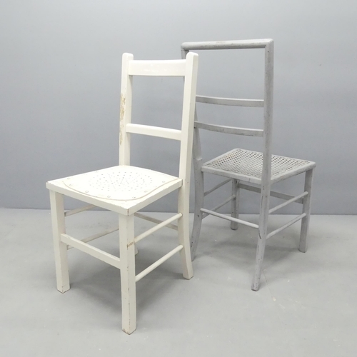 2719 - Two similar painted chairs, one with cane seat.