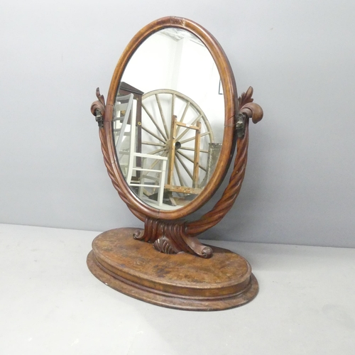 2721 - An antique mahogany dressing table mirror. 66x86x31cm.