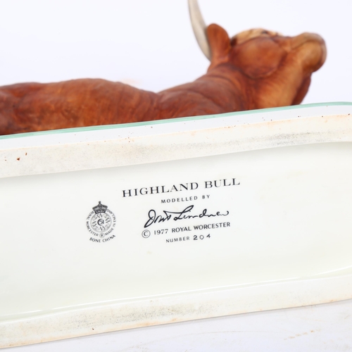 100 - A limited edition Royal Worcester model of a Highland Bull, modelled by Doris Lindner, model no. 204... 