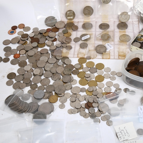 116 - A collection of UK, Europe and worldwide coins, including sixpences, pennies, crowns etc