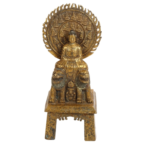 125 - A Tibetan cast-brass figure of a Shakyamuni, H21cm