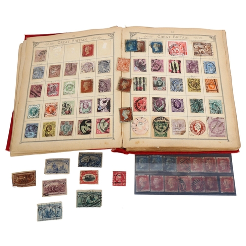 132 - The Lincoln stamp album, a stock book of UK, Commonwealth and worldwide stamps, including Penny Reds... 