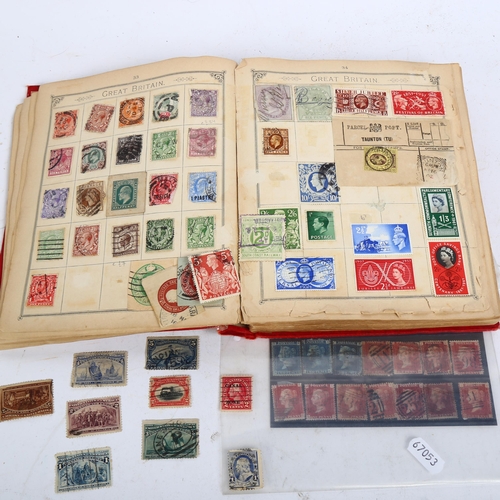 132 - The Lincoln stamp album, a stock book of UK, Commonwealth and worldwide stamps, including Penny Reds... 