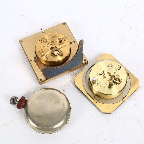 147 - A chrome plate cased 8-day Goliath pocket watch, and 2 desk-top clocks, Jaggard and Swiza (3)