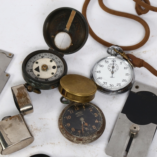 153 - A collection of Vintage and other compasses, pocket watch etc