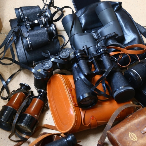 215 - A group of various binoculars, including Crayford Heath & Company, Asahi Pentax 7x50 etc