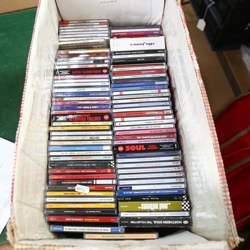 246 - A large quantity of CDs, all re-cased in new Jewel cases, including such genres as Northern Soul, 60... 