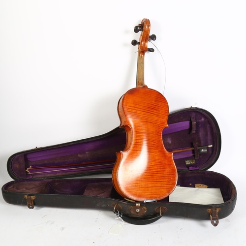 257 - A 7/8 size Italian violin, with label reading 