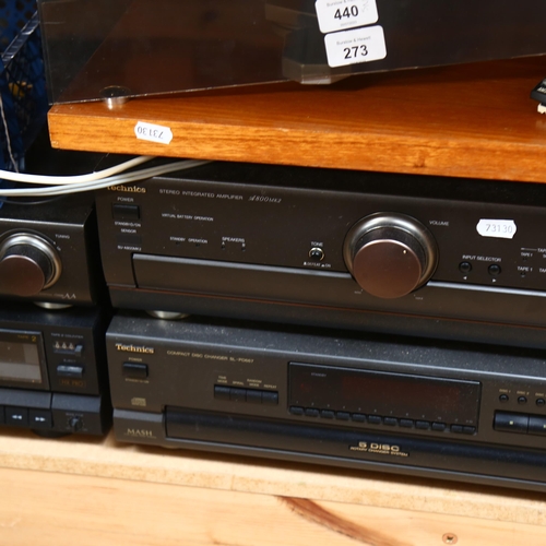 273 - A group of Hi-Fi equipment, to include a Technics ST-GT550 stereo tuner, a Technics A800 Mk II ampli... 