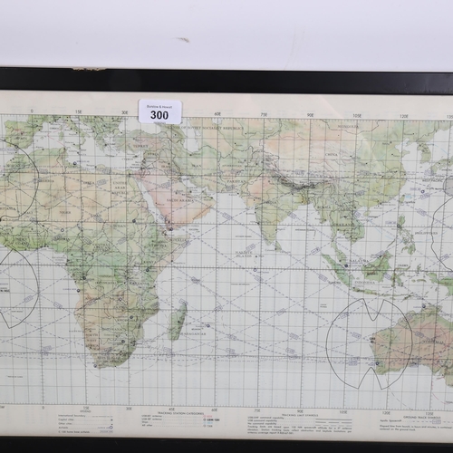 300 - SPACE INTEREST - a framed Apollo 7 Mission Chart, plotting the direction and course that the craft t... 