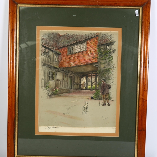 307 - Cecil Aldin, a group of 3 framed lithographs, various old English scenes, signed bottom left-hand co... 