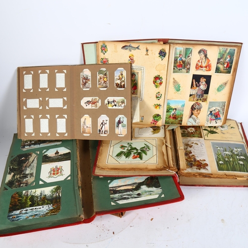 319 - A Victorian scrap album, and 2 other albums containing various Victorian postcards and greetings car... 