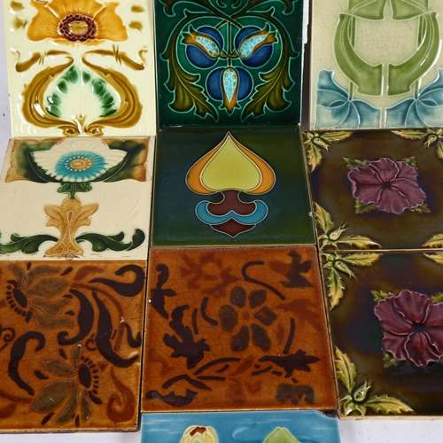 322 - A quantity of 10 ceramic tiles, possibly Edwardian, English and Continental in nature